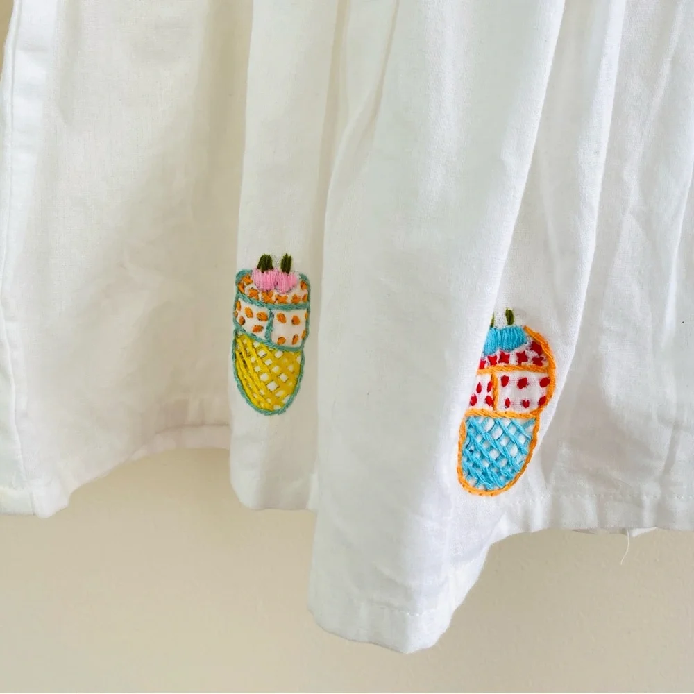 Girls Toddler Dress 100% Cotton Summer Sun Party Dress Vacation Small White New